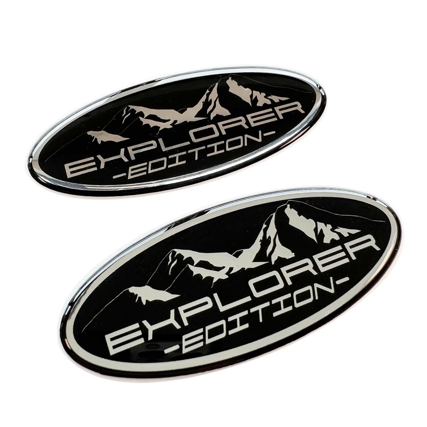 Concept Graphics 2x Explorer Edition Travel Adventure Car Caravan Transporter Motorhome 3D Chrome Domed Gel Stickers