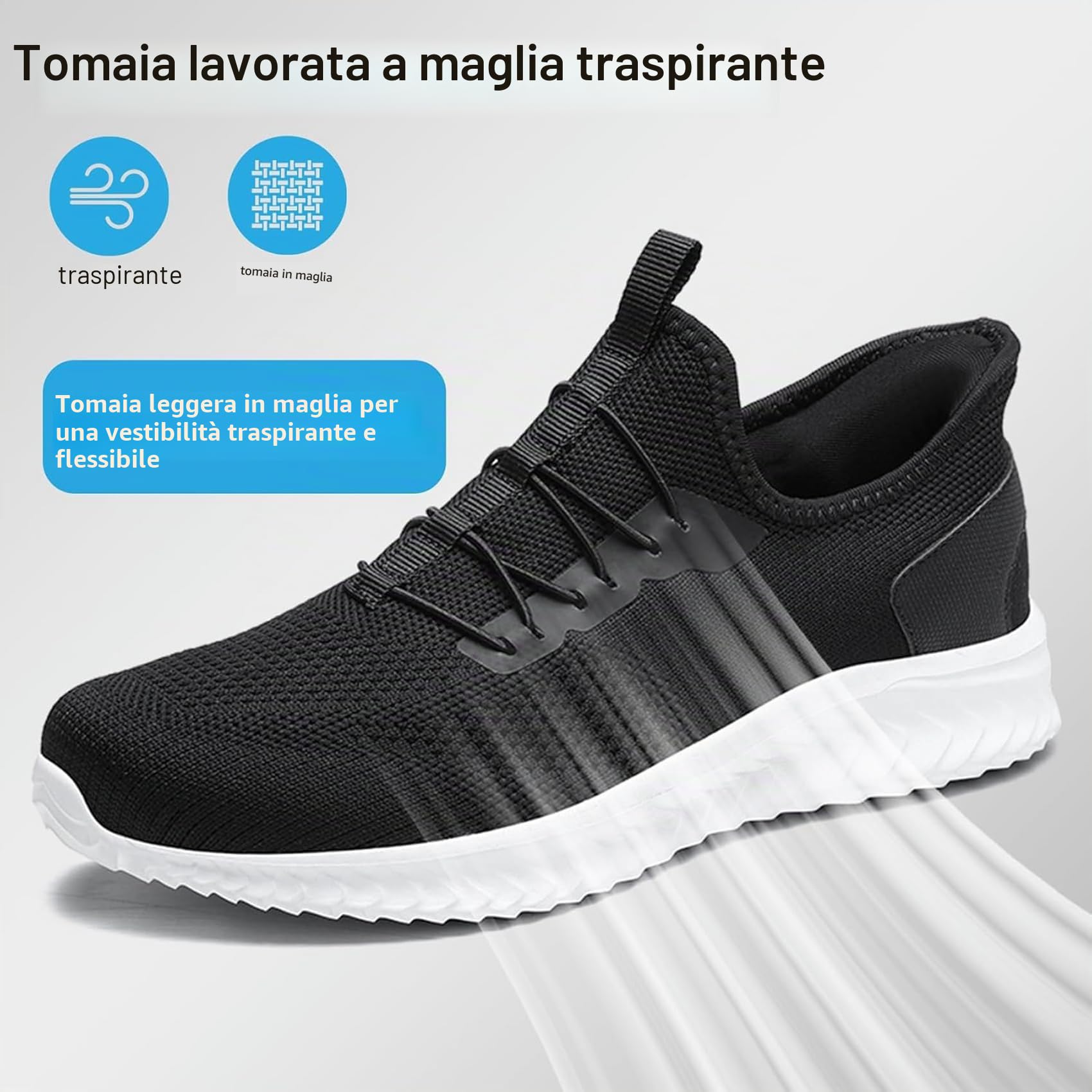 Sneakers Uomo Donna Scarpe da Ginnastica Slip-On Scarpe da Camminata Traspirabile Leggero Scarpe Sportive Scarpe da Corsa