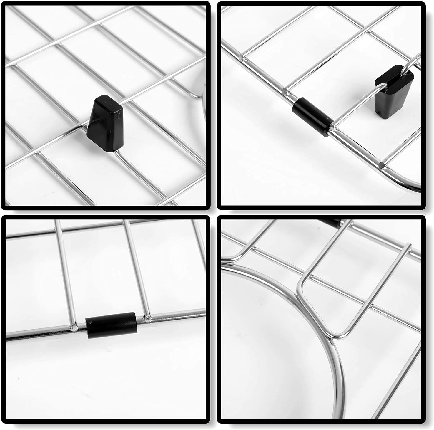 Kitchen Sink Grid and Stainless Steel Sink Protectors, Sinks Bottom Grid, Sinks Mats and Sink Racks for Bottom of Kitchen Sink, 11 5/8'' x 13 9/16'' with Rear Drain for Double Bowl