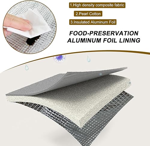 Miniatura 5 de Mziart Lonchera para mujeres y hombres, bolsa de almuerzo con bonito patrón de tinta, bolsa de almuerzo con aislamiento estético, caja Bento para