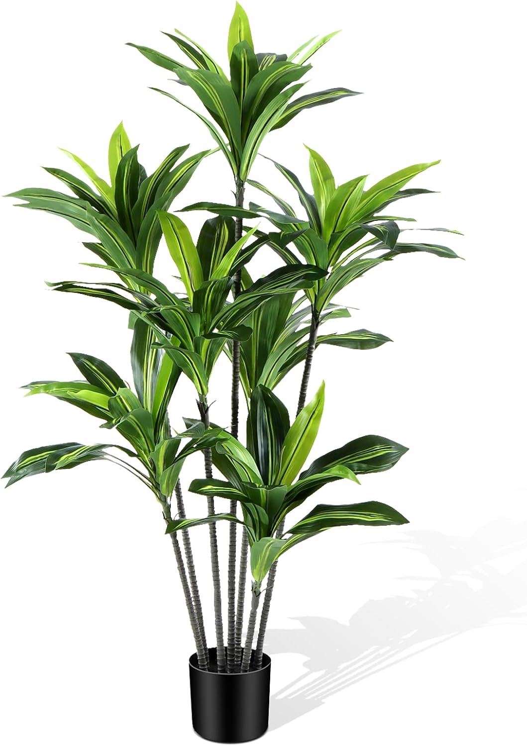 Dracaena Synthetic Plant Indoor 5FT – Massive Tropical Pretend Tree with L…
