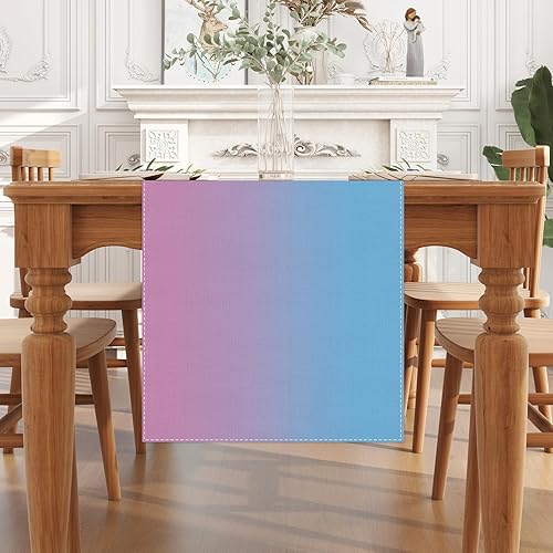 Miniatura 2 de Camino de mesa de lino azul y rosa para revelación de género, primavera, verano, otoño, invierno, baby shower, revelación de género, hogar, cocina,