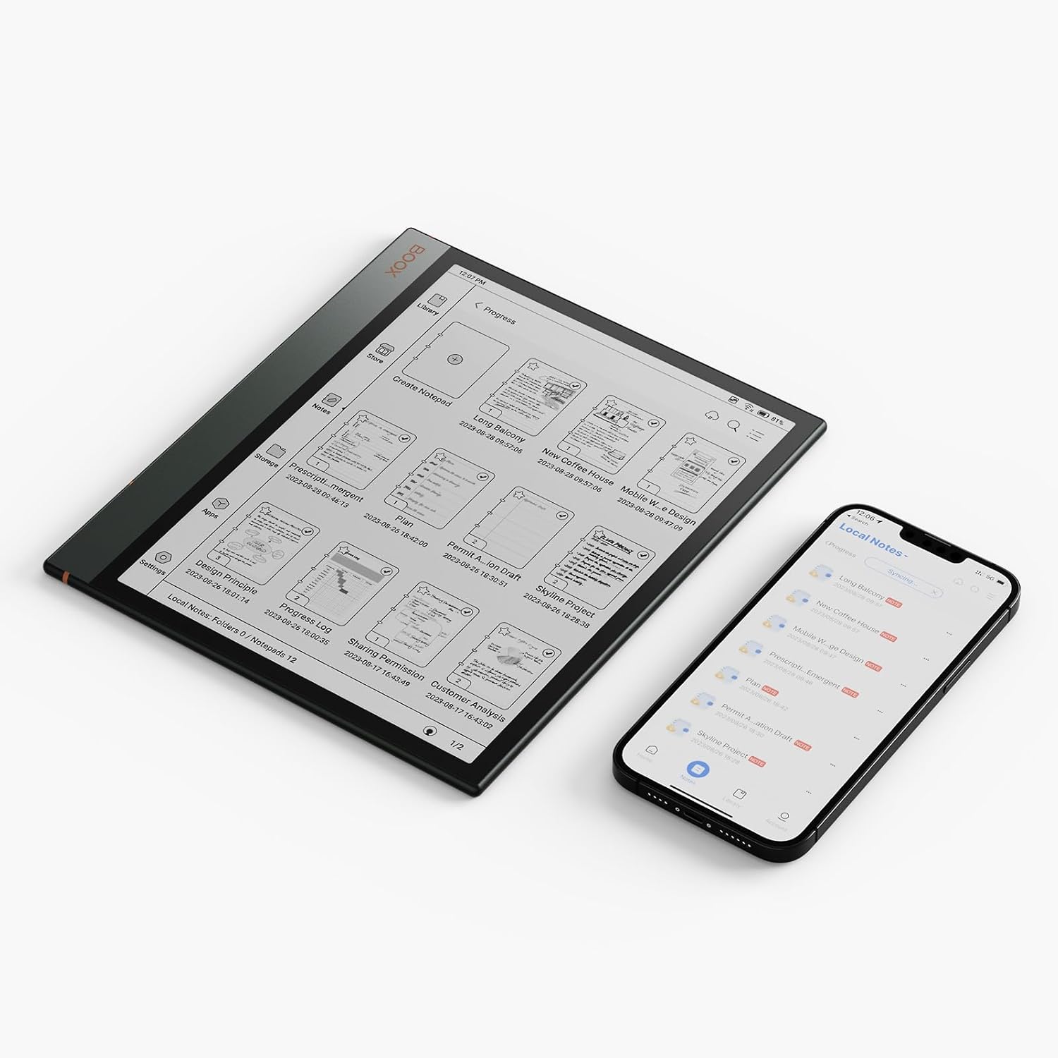 BOOX Note Air3 syncing with a smartphone