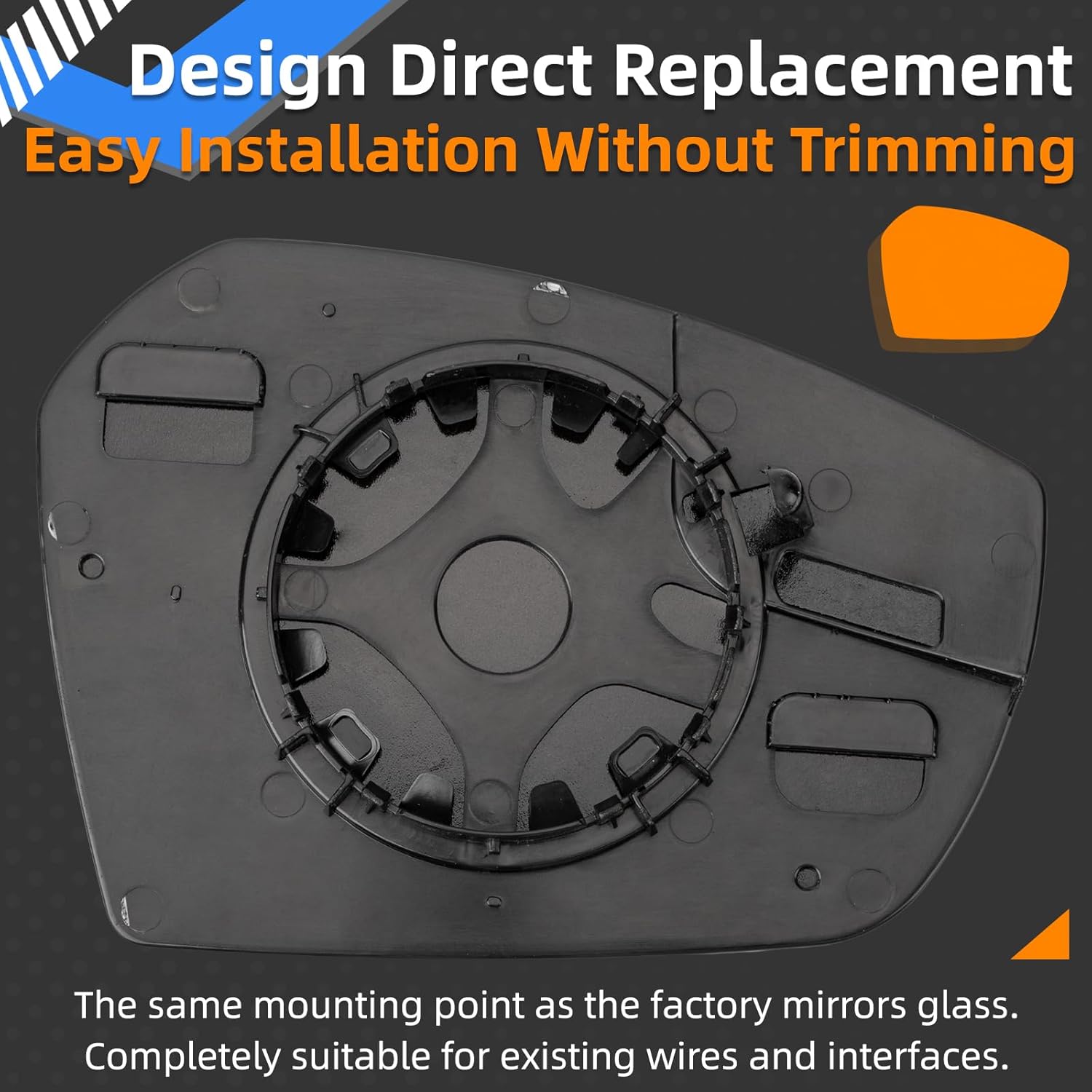 Driver Side Mirror Replacement for Ford Escape 2017-2019 - Left Side Mirror Glass, Rear View Mirrors Glass