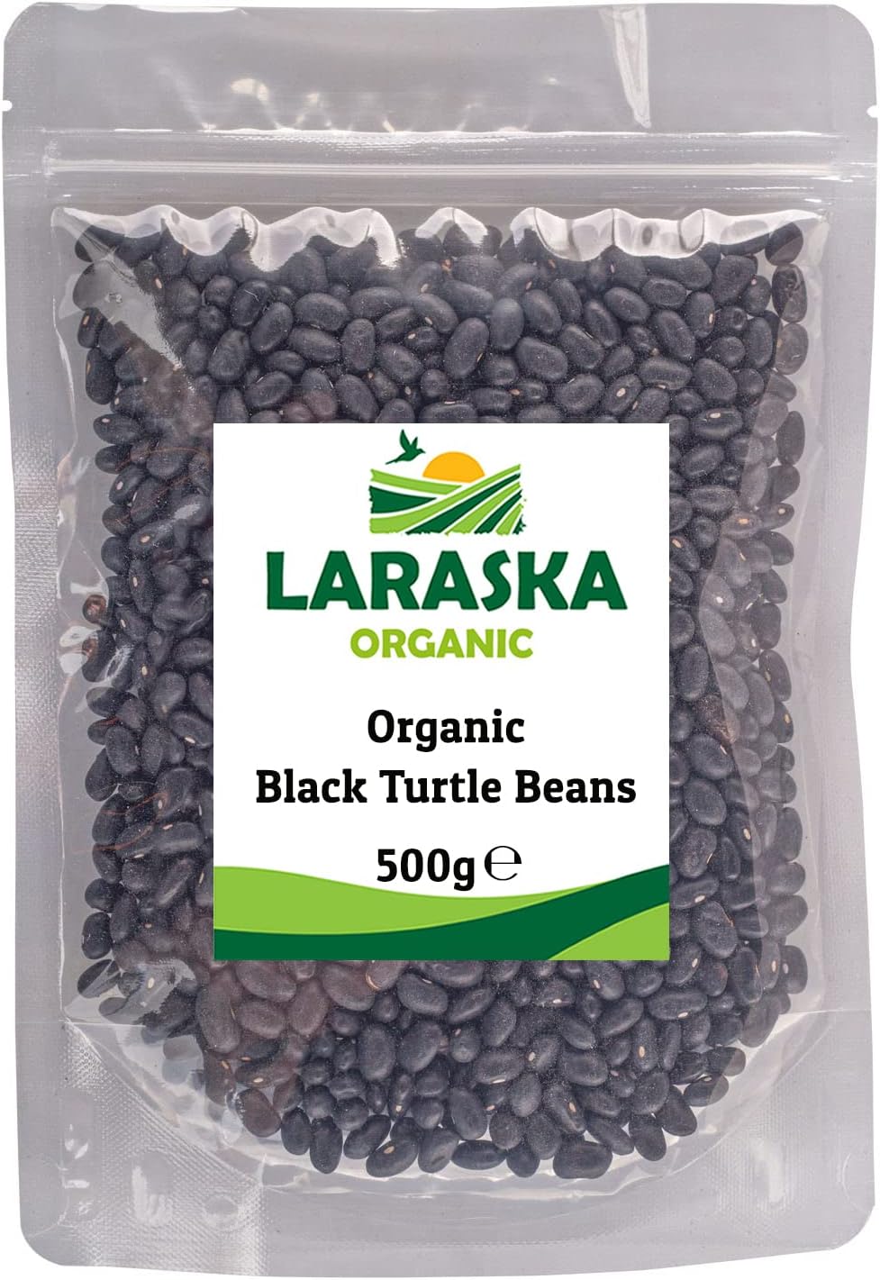 Organic Black Turtle Beans 500g Whole Dried Beans, Protein, Fibre, Great for Bean Soup, Salads
