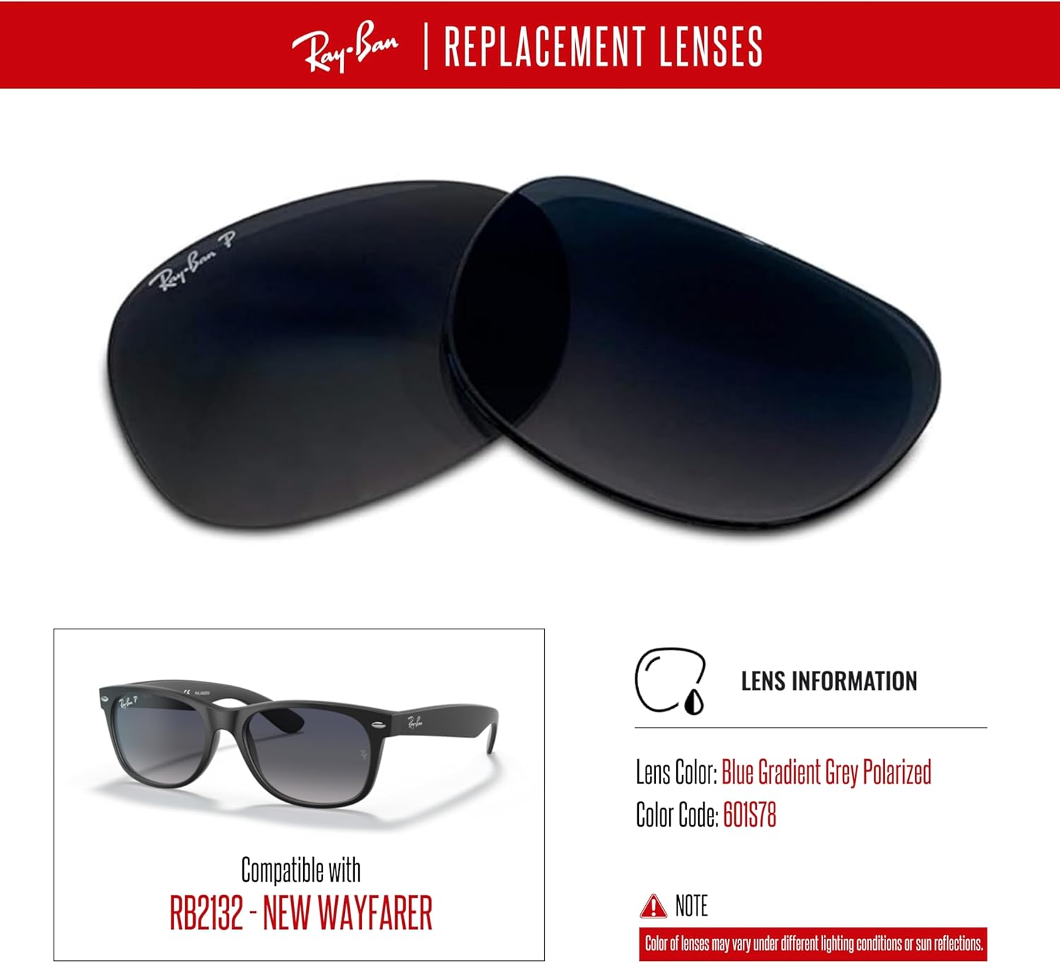 NEW RB2132 New Wayfarer Polarized Replacement Lenses For Men For Women+BUNDLE with ACCESSORY EYEWEAR KIT