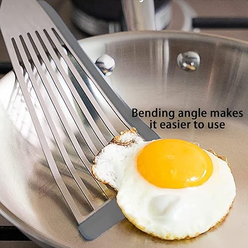 Miniatura 6 de Espátula de pescado, juego de 2 raspadores de sartenes y cepillos de silicona para sartenes de hierro fundido, utensilios de cocina antiadherentes