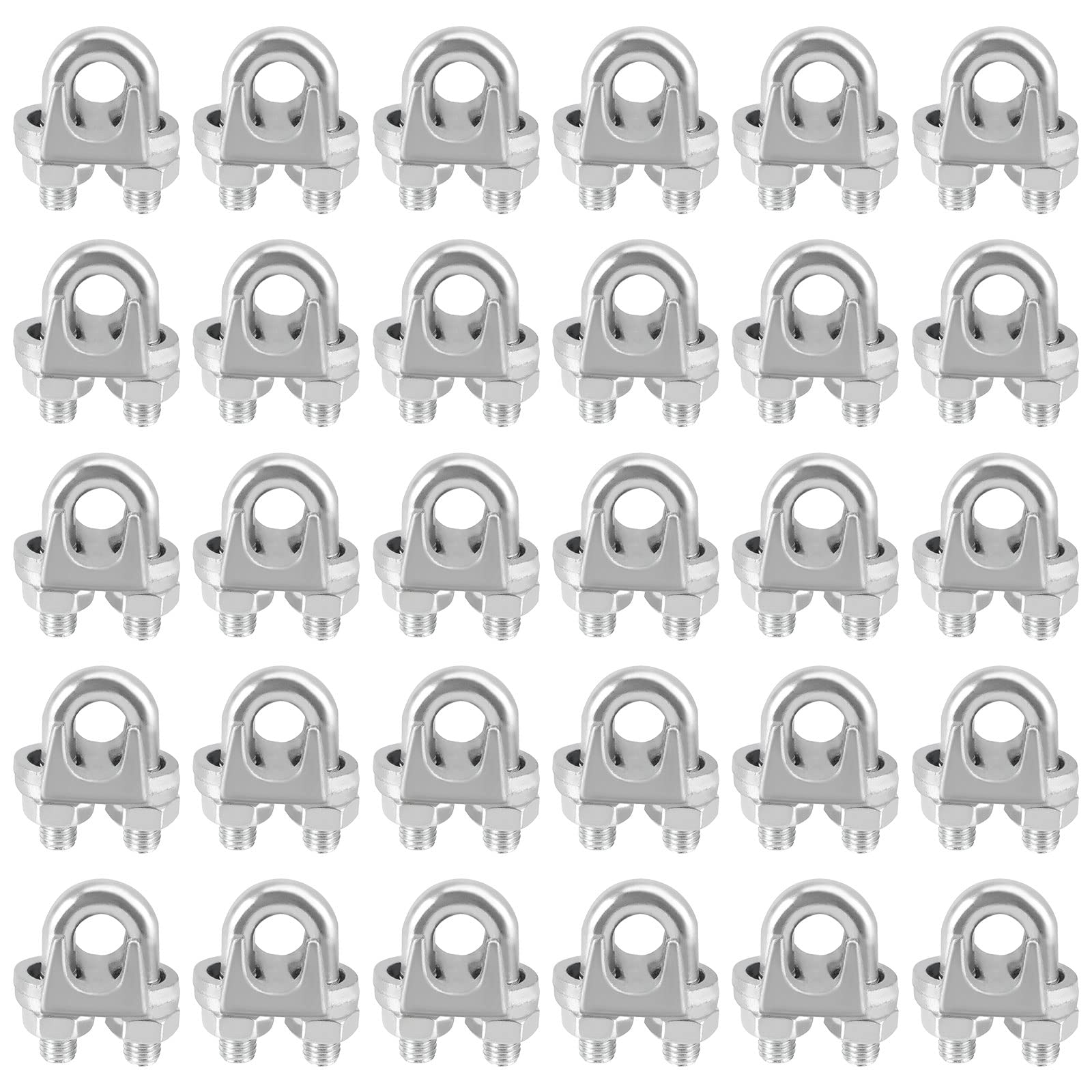 Confezione da 30 morsetti per funi metalliche M10, clip zincate per funi metalliche, morsetti per cavi in acciaio al carbonio, fissaggio a U per sella, stringicavo per stendibiancheria,