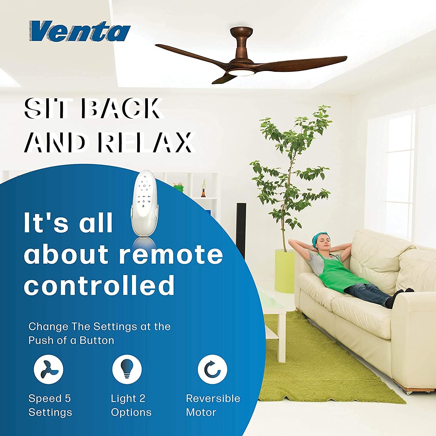 Buy Venta Harmony Dc 52 Ceiling Fan With Led Light And Remote Control
