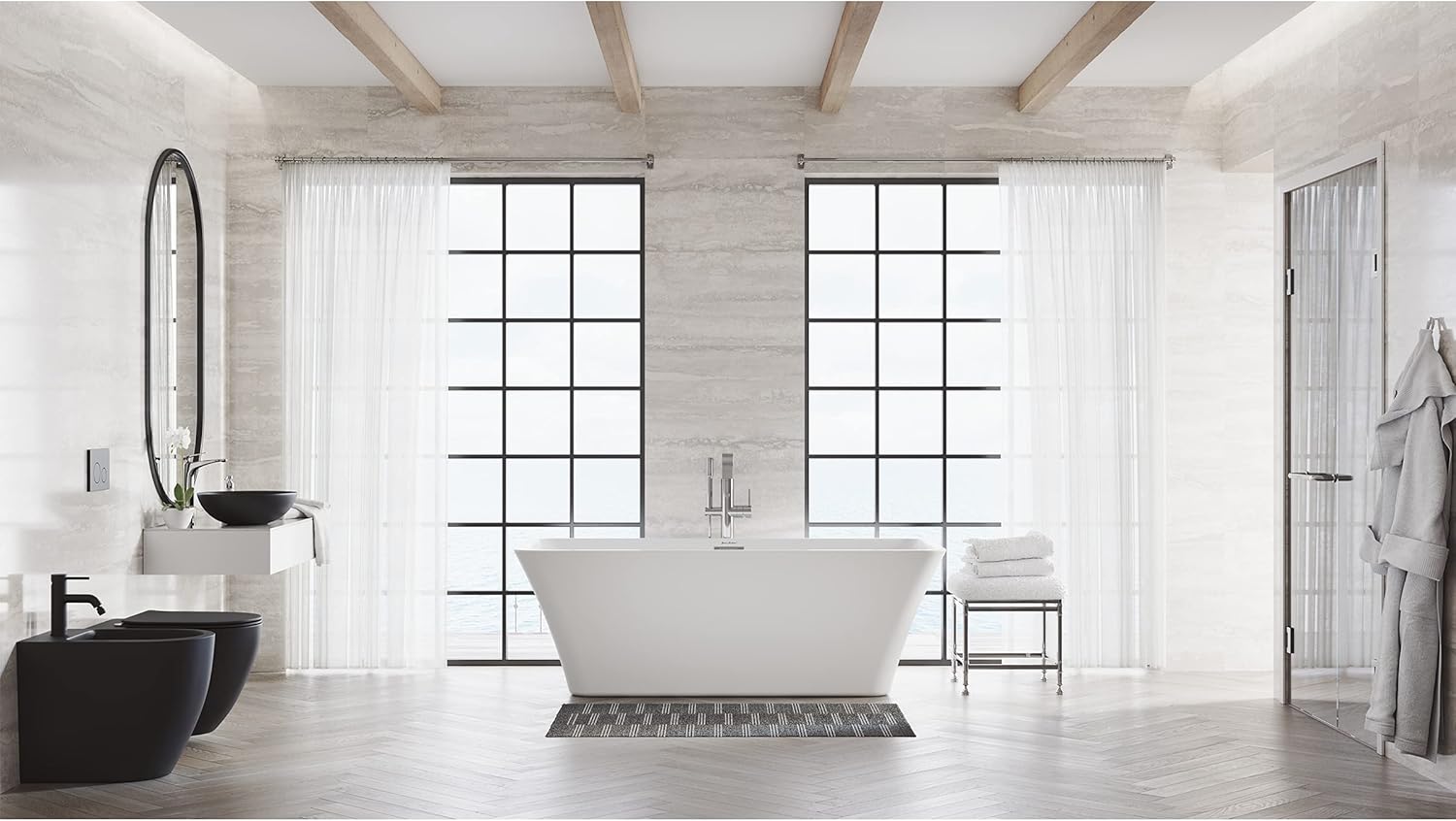 Swiss Madison Well Made Forever SM-WT449MB, St.Tropez Wall-Hung Elongated Toilet Bowl in Matte Black - - 