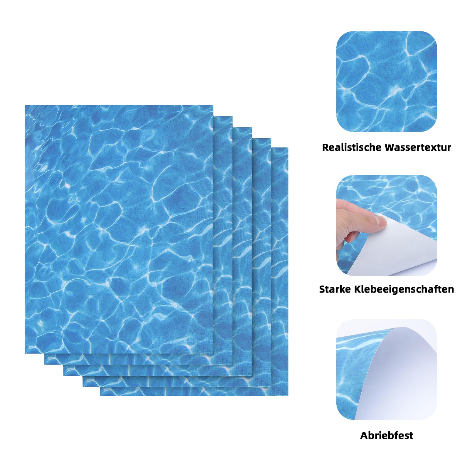 Tofficu 6 Fogli Adesivi Effetto Acqua 11.6X8.3 Pollici Carta Finta Acqua per Modellismo Diorama Tavolo di Sabbia Micro Paesaggi E Decorazione Fai-da-Te
