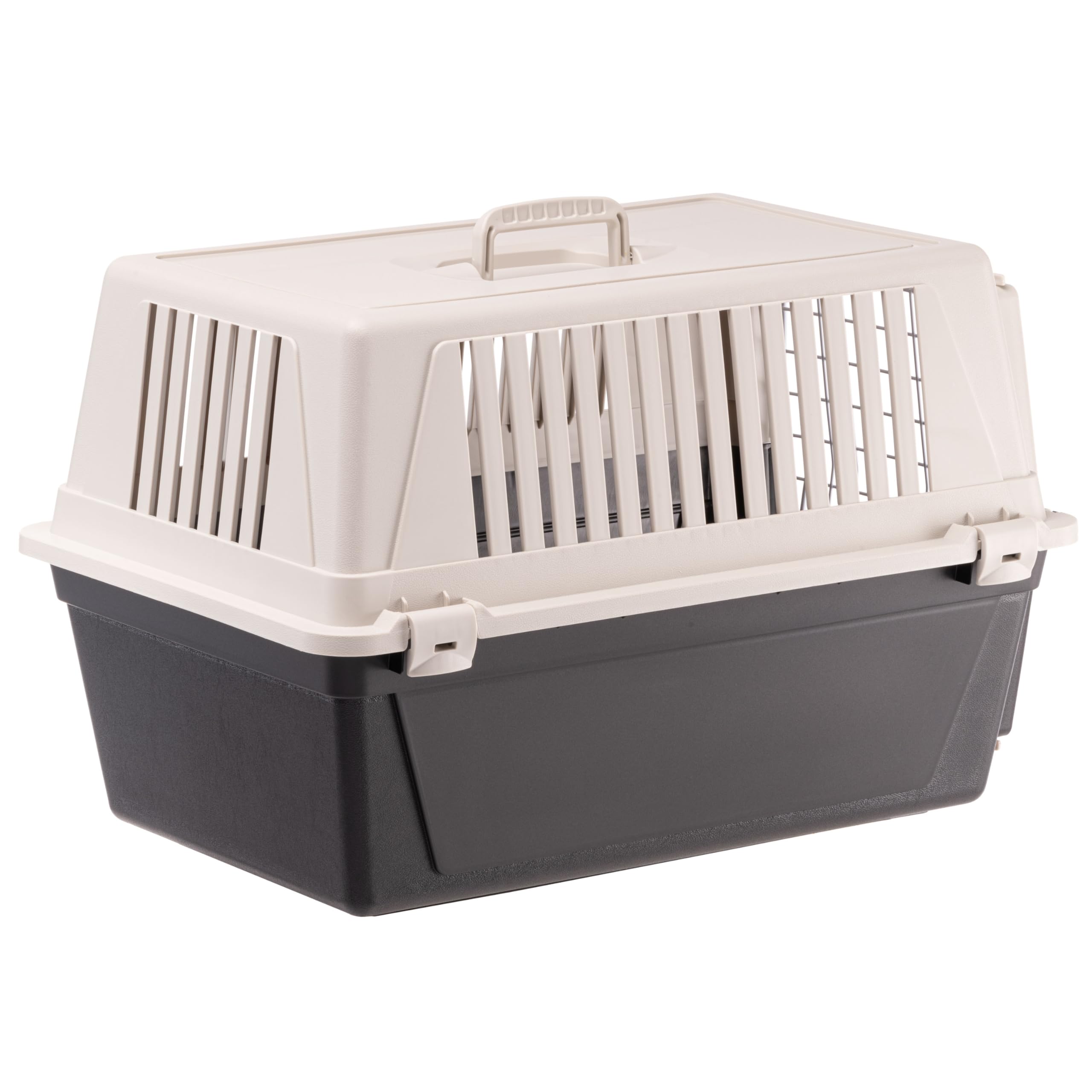 Ferplast Transportín Gatos, Transportín Perro Mediano Pequeño y Gatos hasta 15 Kg, Puerta de Hierro Plastificado, Ranuras de Ventilación, 40 x 60 x h 38 cm, Transportín Mascotas Rígido Atlas 30 EL