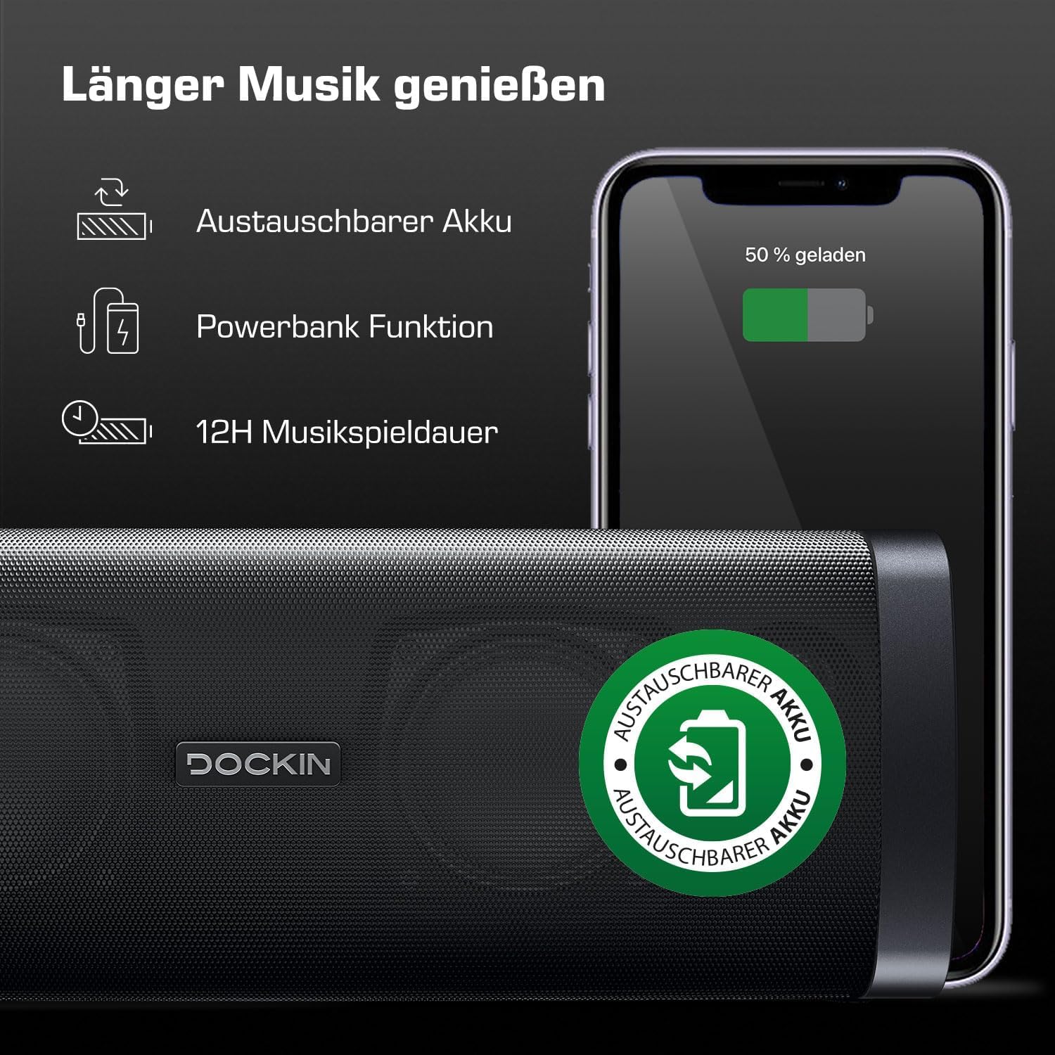 DOCKIN D FINE 50W HiFi Bluetooth スピーカー ユーザーマニュアル