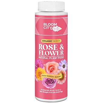 Bloom City Rose & Flower Plant Food Liquid Fertilizer for More Blooms, Vibrant Color & Healthy Growth, 8 oz