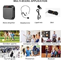 Vista 8 de Amplificador de voz portátil para profesores, micrófono recargable para profesores, amplificador de altavoz pequeño con micrófono con cable, sistema