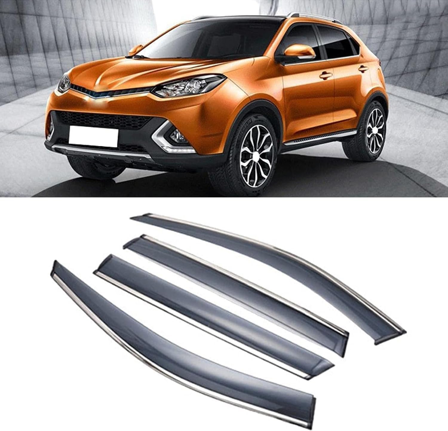 Liufangfc Normal Wind Deflectors For Mg Gs 2015-2020 – 4Pc Tape-On Smoked Visors, Weatherproof, Anti-Salt/Snow, Low-Noise