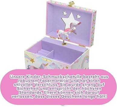 Jewelkeeper Unicorn Jewelry Box - Little Girls Jewelry Set - 3 Storage Compartments - Gift for Unicorn Themed Collectors - Music Box for Girls - The Beautiful Dreamer Tune - 7 x 4.5 x 6 inches