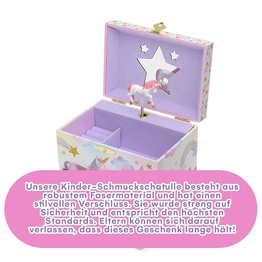 Joyero Musical Unicornio con Estuche para Niñas miniatura 5