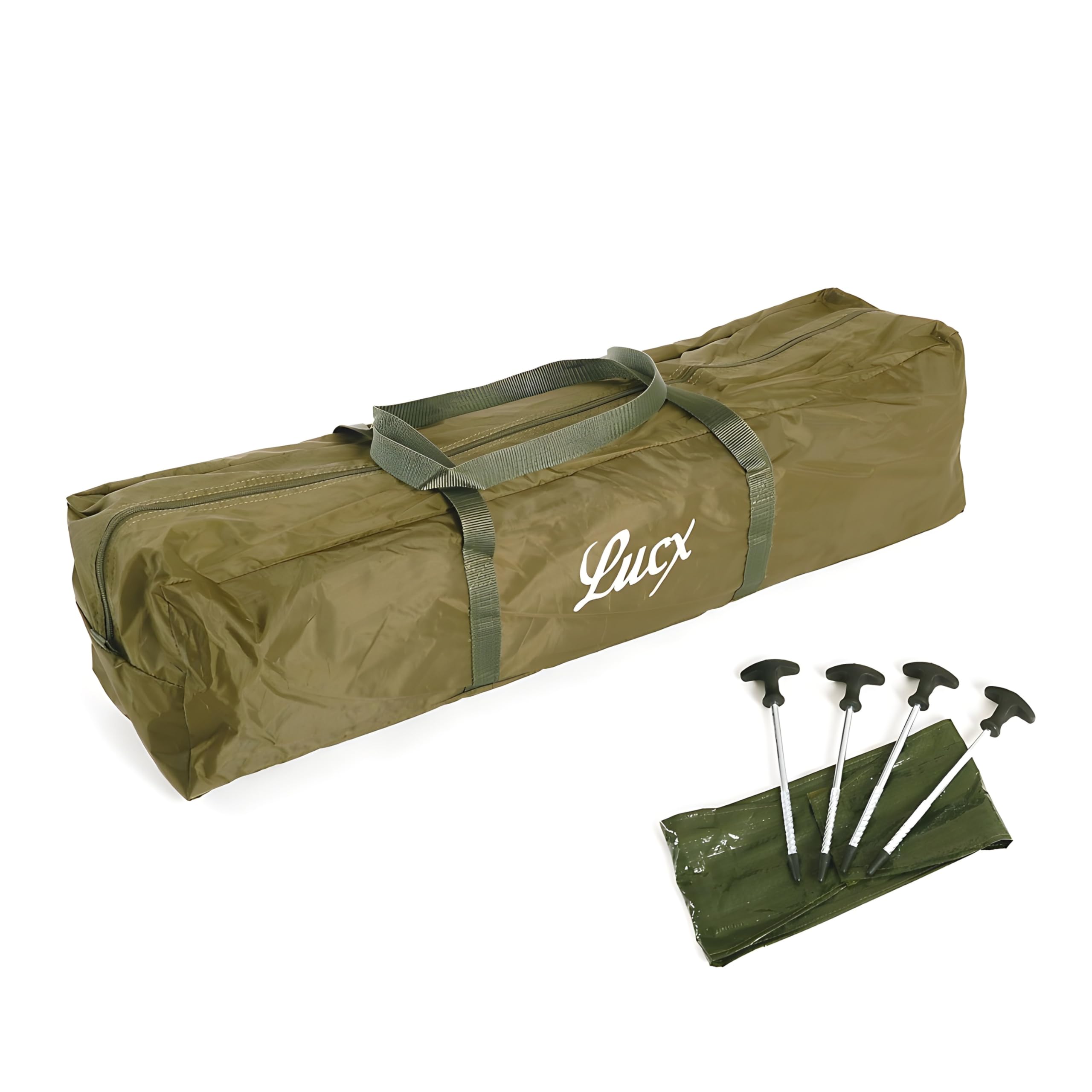 Lucx Ruck Zuck Zelt/Angelzelt/1-2 Man Bivvy/1-2 Mann Karpfenzelt/Campingzelt/Sekundenzelt/Schnellaufbauzelt, Tienda de campaña para 1-2 Personas, Verde Oliva, 950x190x190