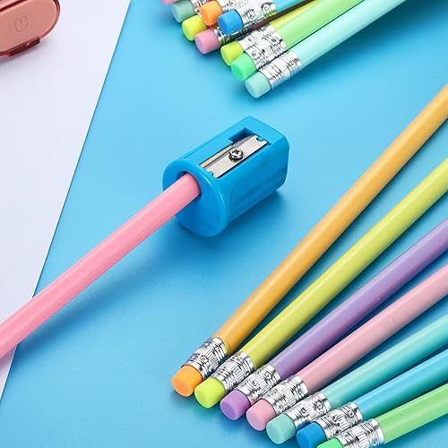 Miniatura 4 de PATIKIL Lápices redondos, paquete de 24 lápices de grafito HB con borrador, lápices de madera, bonitos lápices para aula, profesores, suministros de