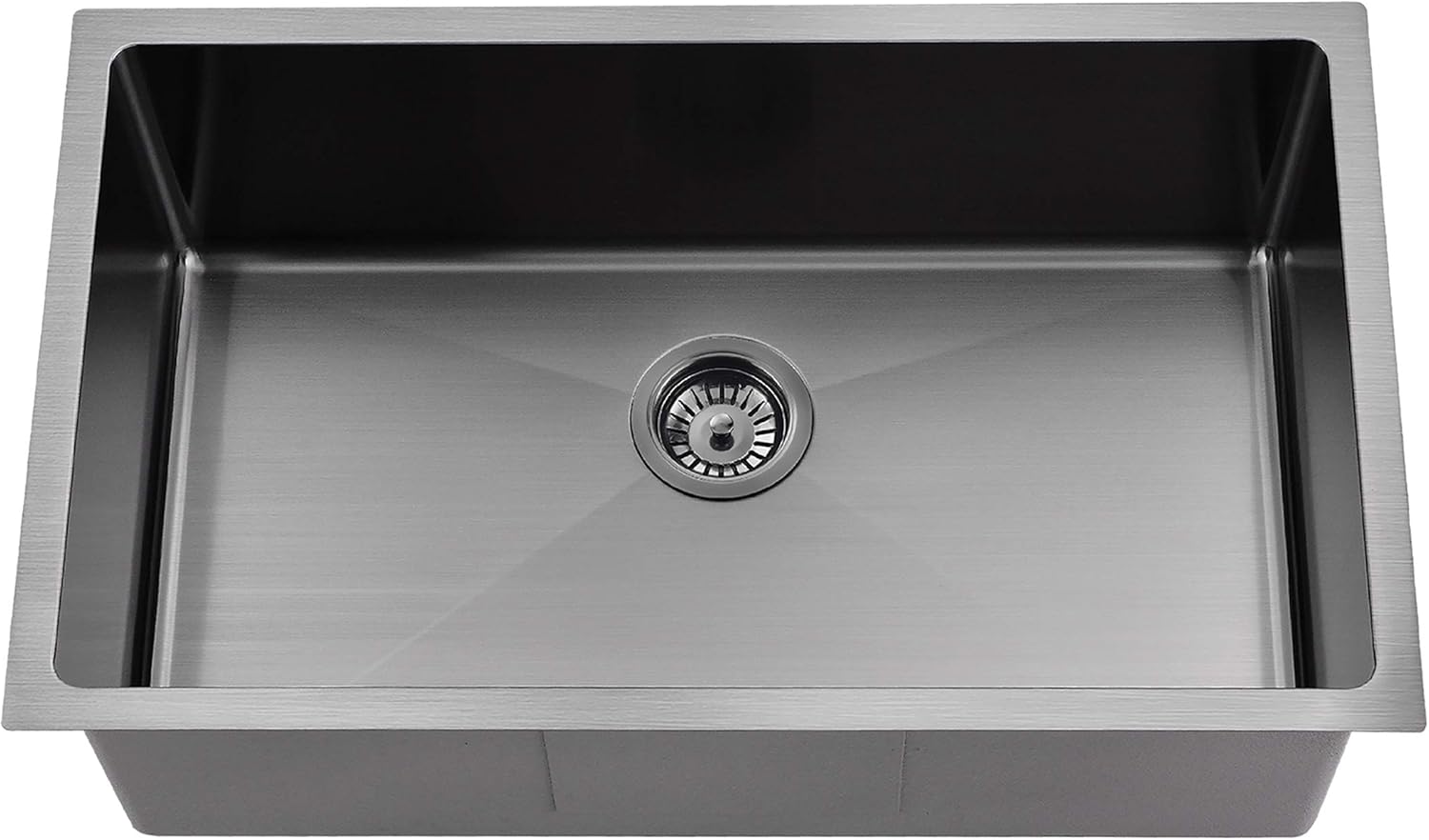 Boann UM3018 18 Gauge Under-mount Single Bowl Kitchen Sink, 30 Inch By 18 Inch, Stainless Steel (Gun Metal Gray/Black)
