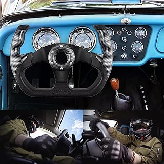 Universal Racing Steering Wheel Aluminum Leather for Passenger Cars (Black Grille)…