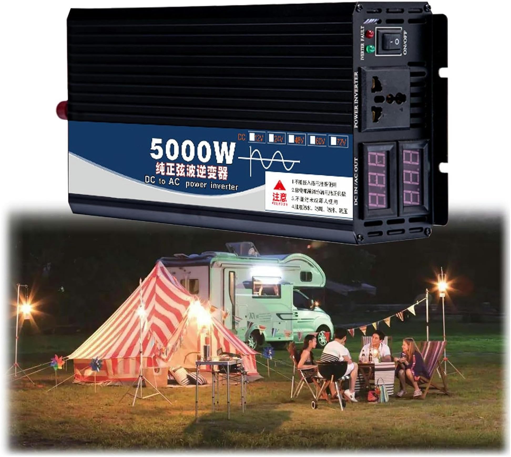 Onduleur pur sinus 2500W haute performance DC AC pour véhicule et habitat - 8