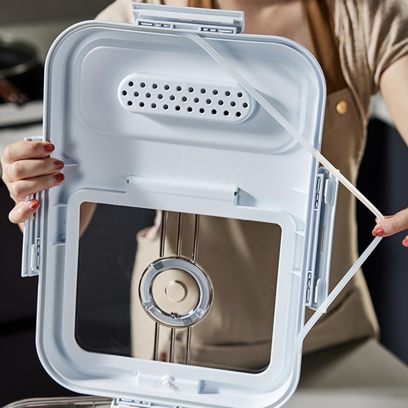 Airtights, scatola di riso per piano di lavoro della cucina, contenitore accessorio per pane fatto in casa toast e porta cuoco