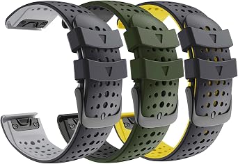 NotoCity 22mm Silicone Watch Band for Garmin Fenix 6, 22mm quickfit band for Fenix 8/8 Pro 47mm/Fenix 7/Fenix 6/ Fenix 5/Fenix 5 Plus/Fenix 6 Pro/935/945/955/965/Approach S60/S62/ Epix - Unisex