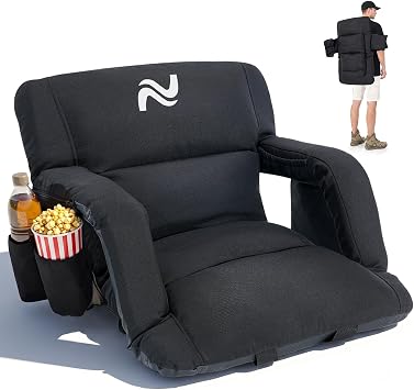 LILYPELLE 25in Extra Wide Stadium Seat with Back Support, 4.72" Extra Thick