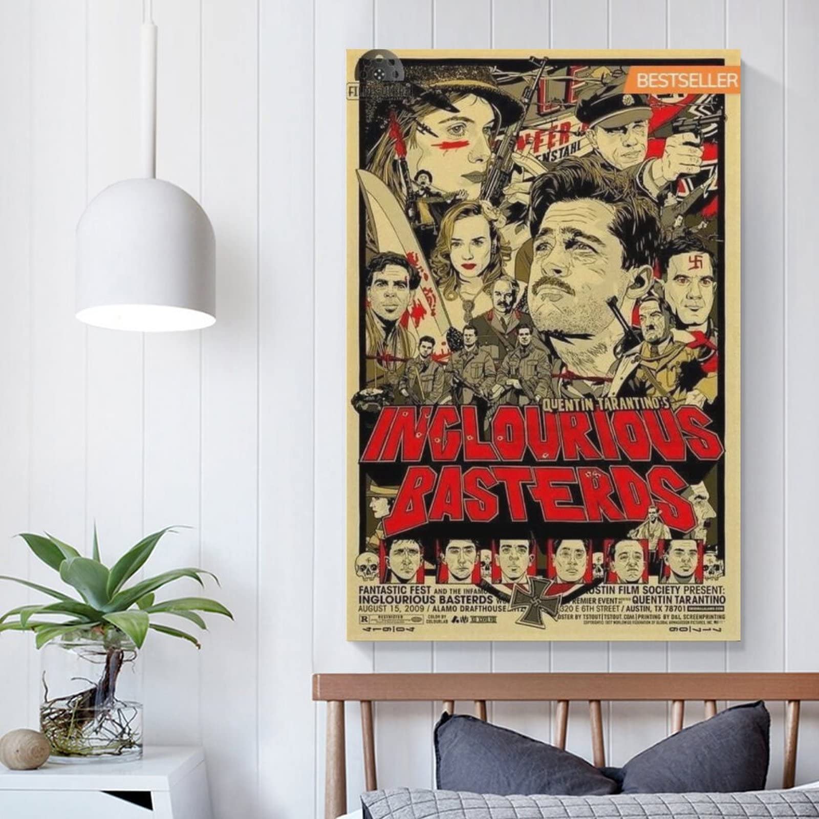 Poster Toile Inglourious Basterds 2009 - Décoration Murale Cinéma - Multicolore