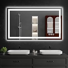 55"x30" LED Bathroom Mirror with Lights, Dimmable，Anti-Fog，Bathroom Vanity Mirror for Wall, Backlit + Front Lit, Memory Function, Shatter-Proof，Tempered Glass