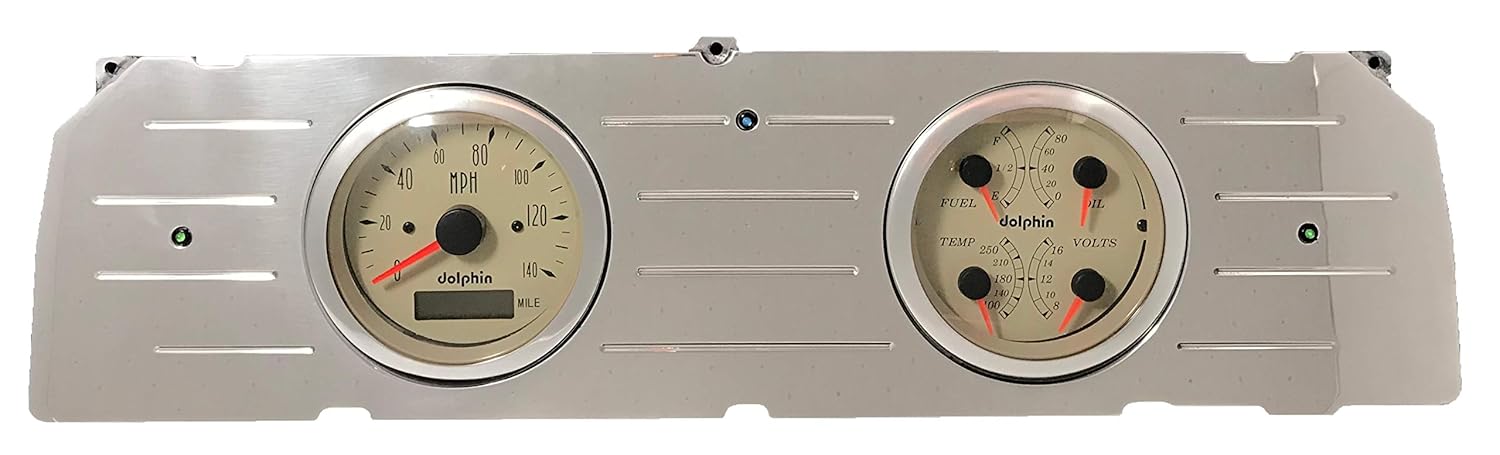 1964 1965 1966 Chevy Truck 2 Gauge Dash Cluster Quad Style GPS Tan