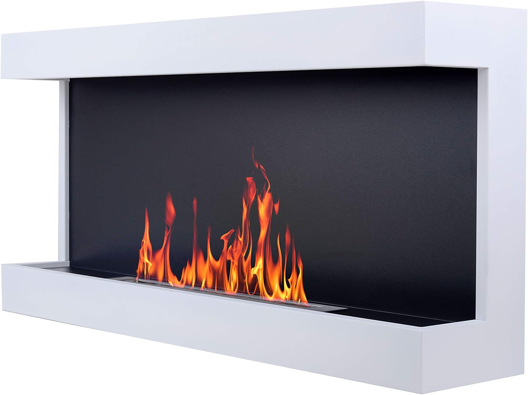 Bio Ethanol Fireplace Gel Stand Fireplace Carter 100 cm Black/White