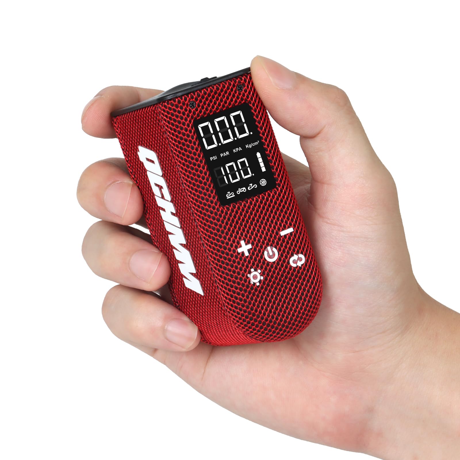 Mini pompa per bicicletta, pompa ad aria elettrica, pompa per bicicletta Presta e Schrader, pompa ad aria per bicicletta con funzione di memoria, 100 psi/6,8 bar, spegnimento automatico