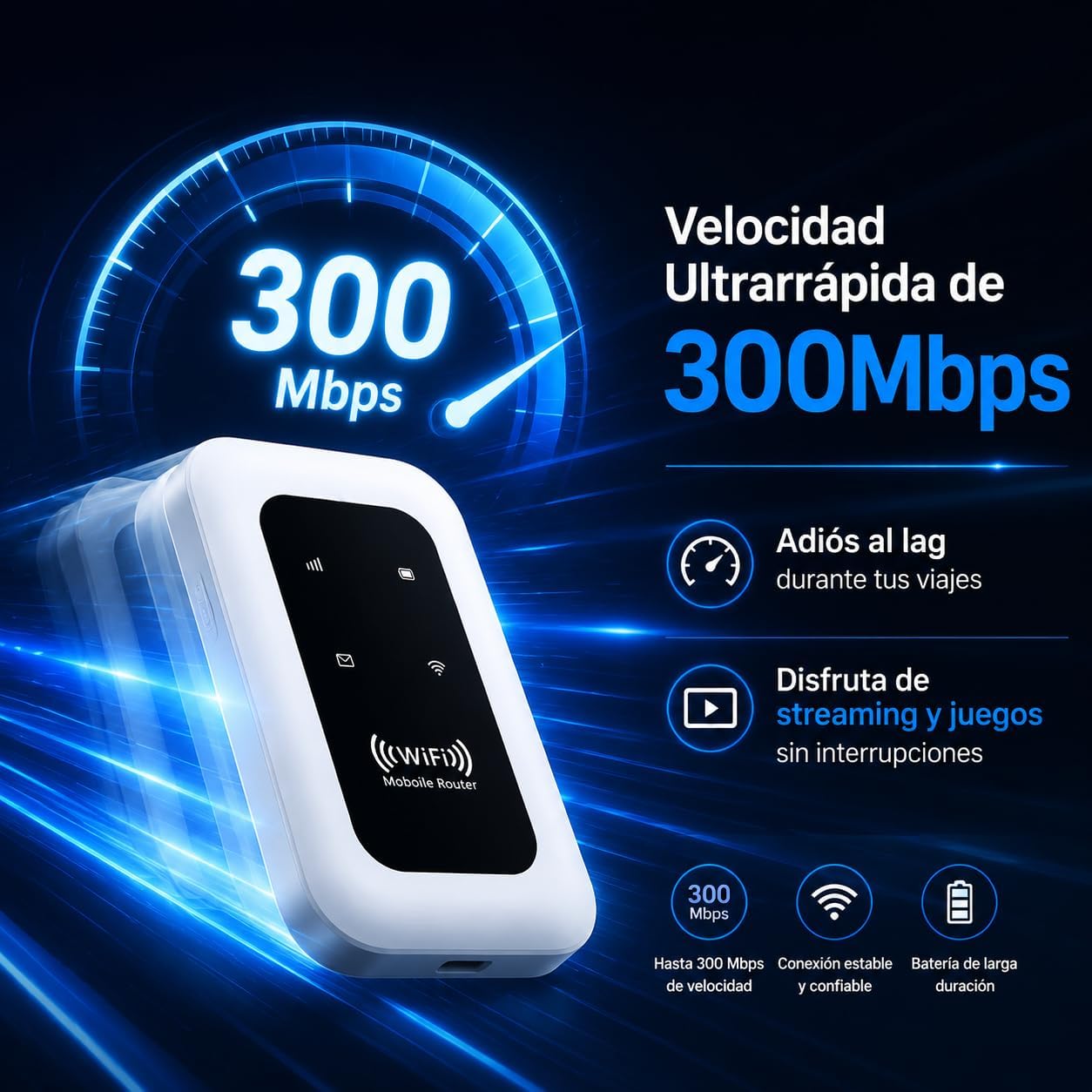 Hotspot Móvil 4G/5G MiFi Desbloqueado, Batería 2100mAh Autonomía 10 Horas, Admite hasta 28 Dispositivos, Router WiFi Portátil Económico para Viajes, Trabajo Diario y Autocaravanas-1