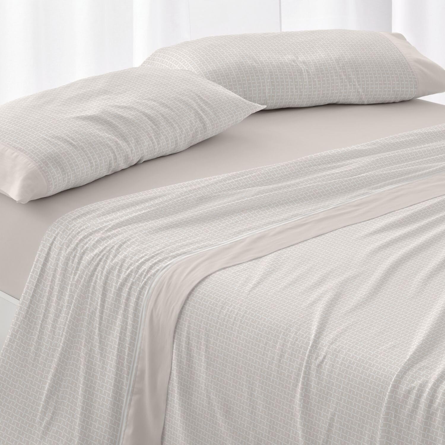 Burrito Blanco | Juego de sábanas | Cama de 150 a 160cm. (+Medidas Disponibles) | Diseño 540 | Color Avena (150-160x190/200cm.)