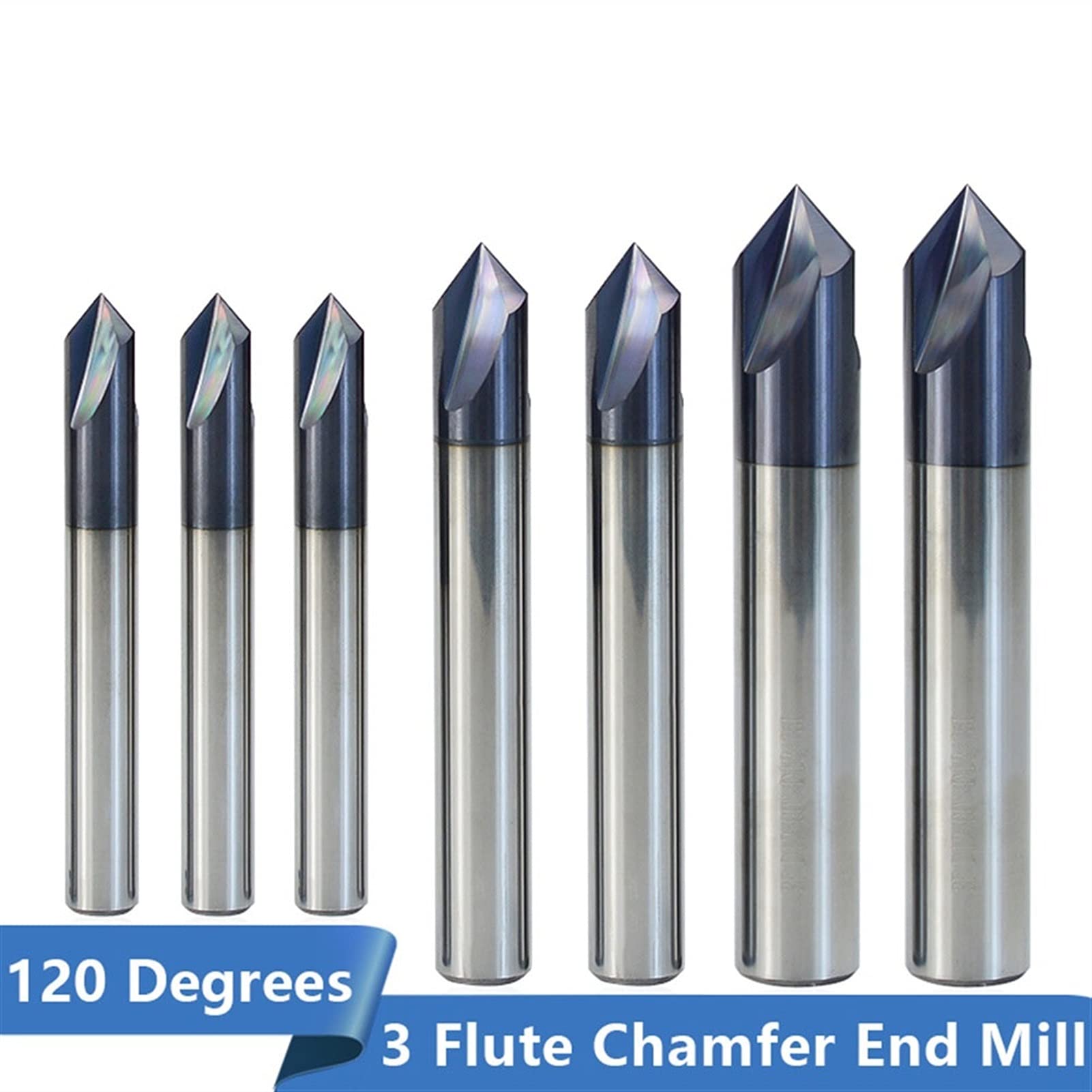 TTT Espiga Cortador de fresado de chaflado de carburo 2-12 mm 120 Grados 3 Flauta CNC Router bit para Molino de Extremo de Corte de Aluminio (Cutting Edge Length : 10xD10x90degrees)