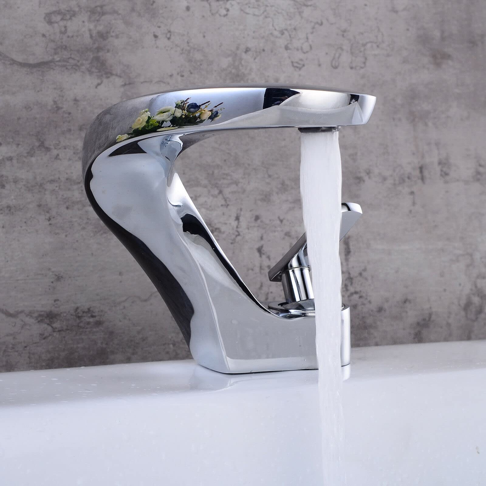 Grifo Mezclador de Lavabo para Baño | Cuerpo de Latón Cromado, Agua Fría y Caliente
