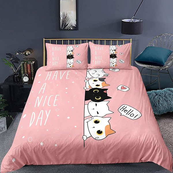 Sticker Superb Juego de cama Gato Animados 3D