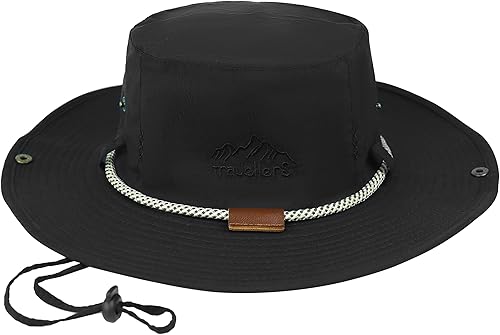 Muryobao Sombrero de sol para hombre, protección UV, ala ancha, impermeable, boonie para pesca, senderismo, jardín, safari