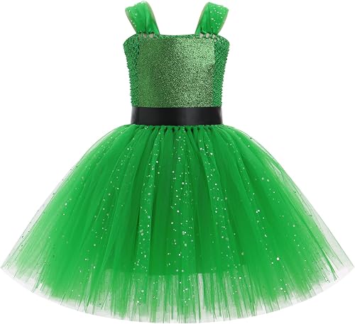 IMEKIS Toddler : Kids Holographic Sparkly Tulle Tutu Metallic Outfit Girls Alien