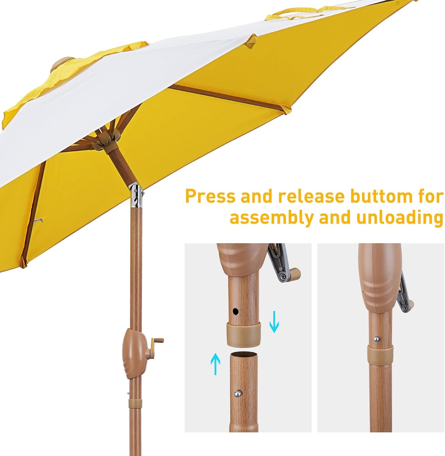GDY 7.5 ft Multi-Color Beach Umbrella, Patio Umbrellas Sunshade for Market, Patio, Pool, Garden Backyard