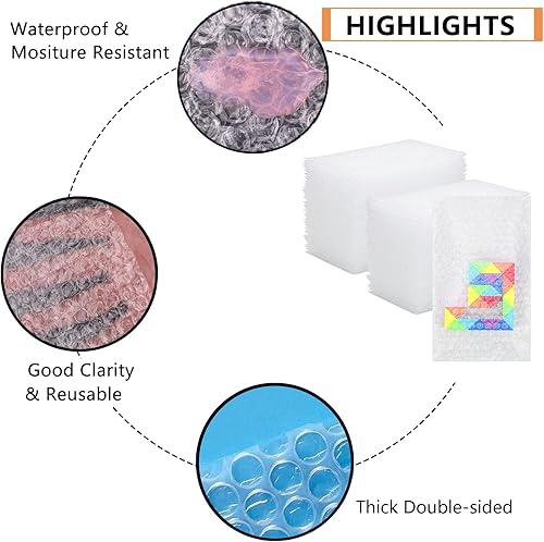 Miniatura 3 de 100 bolsas de burbujas de 6 x 10 pulgadas, bolsas de burbujas envolventes, bolsas de amortiguación de doble pared, bolsas de espuma engrosadas a