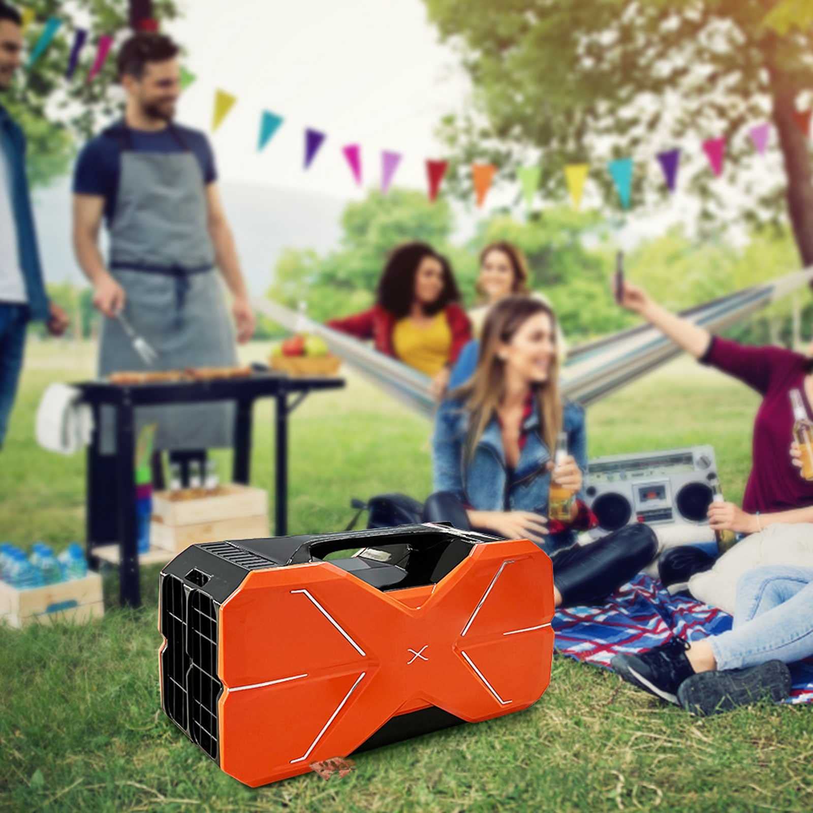 Condizionatore d'aria portatile per tenda, 680 W/2500 Btu Ventola per condizionatore d'aria di raffreddamento mobile Raffreddamento rapido Sistema a doppio tubo con 3 velocità del vento, per feste