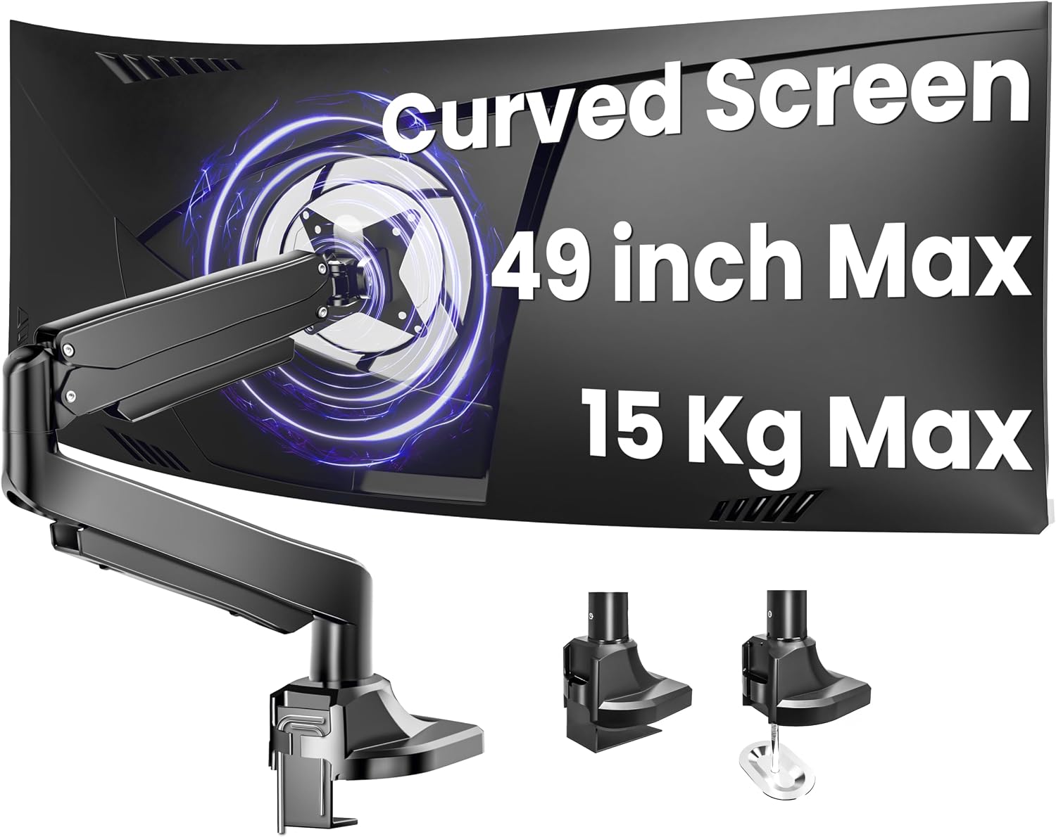 Stretchy Monitor Rim HEYMIX Heavy Duty Monitor Arm, 15KG Gas Spring VESA Monitor Mount ...