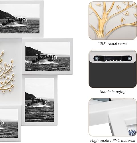 Miniatura 4 de Jerry & Maggie Marcos de fotos de collage para decoración de pared para el hogar, marcos de fotos de árbol familiar para pared, marco de fotos de 4