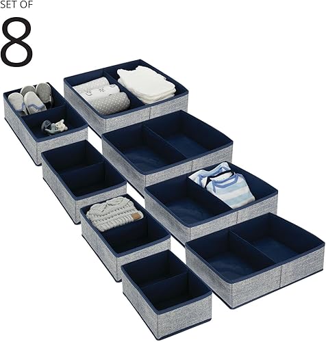 Miniatura 2 de mDesign Contenedores organizadores de cajones de tela, cómoda para guardería, armario, estante, organización de sala de juegos, para guardar ropa,