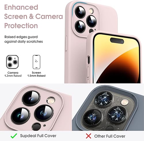 Miniatura 2 de Supdeal Funda de silicona líquida para iPhone 14 Pro Max - Protección total para la cámara Forro de microfibra suave antiarañazos Funda de goma