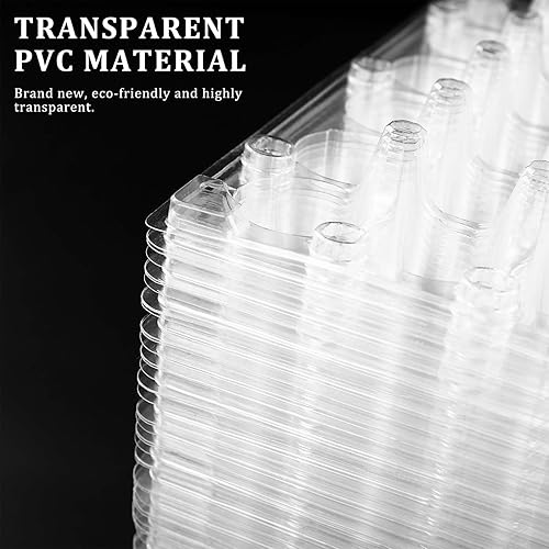 Miniatura 5 de BSETONZON - 50 unidades de 18 rejillas pequeñas de codorniz de PVC apilable caja de almacenamiento de huevosdispensador de huevos transparente caja